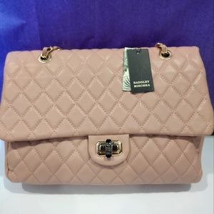 Badgley Mischka Blush Quilted Messenger Bag